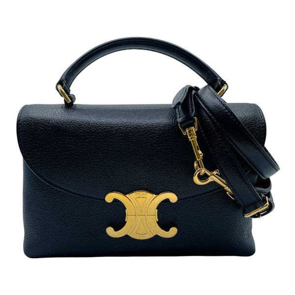 セリーヌ CELINE ティーン ニノバッグ ブラック ゴールド金具 グレイン