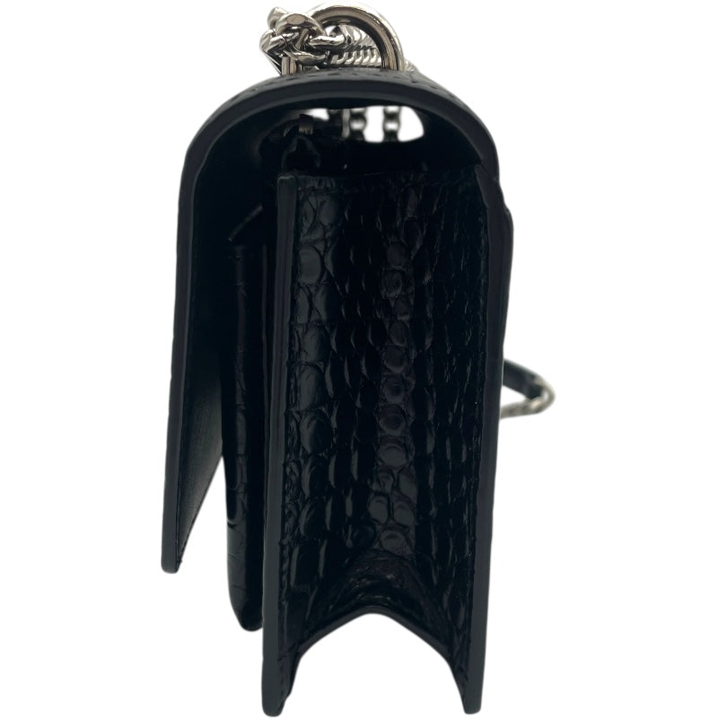サンローラン SAINT LAURENT サンセット チェーンウォレット 452157 ブラック SV金具 クロコ型押しレザー レディース ショルダーバッグ サンローラン SAINT LAURENT サンセット チェーンウォレット 452157