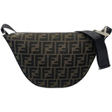 FFメロンスモールショルダー 7VA635 ブラウン SV金具 キャンバス・レザー レディース ショルダーバッグ