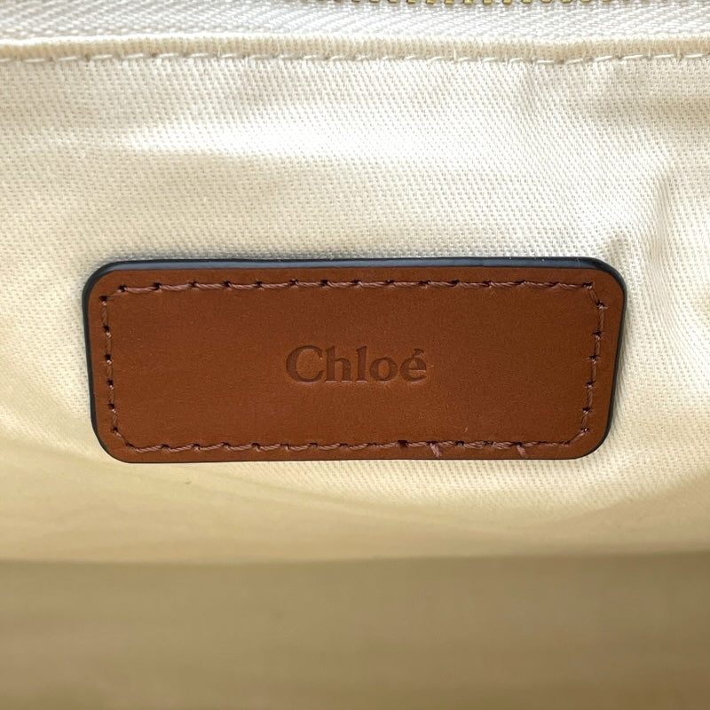 クロエ Chloe ロゴ マザーズバッグ アイボリー キャンバス・レザー