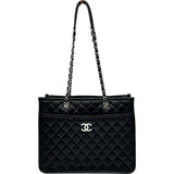 シャネル CHANEL チェーン ショルダー 26番台 ブラック シルバー金具 カーフスキン レディース ショルダーバッグ