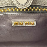 ミュウミュウ miu miu ヴィッテロダイノ ハンドバッグ 5BA274 グレー GD金具 レザー レディース ハンドバッグ