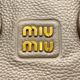 ミュウミュウ miu miu ヴィッテロダイノ ハンドバッグ 5BA274 グレー GD金具 レザー レディース ハンドバッグ