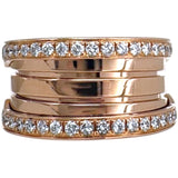 ブルガリ BVLGARI ビーゼロワンリング４バンド(M) ピンクゴールド 750PG ダイヤ ジュエリー