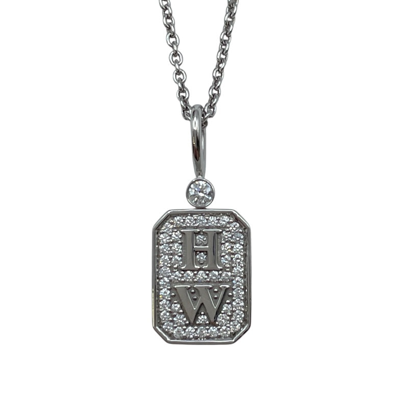 ハリーウィンストン HARRY WINSTON ロゴダイヤネックレス プラチナ