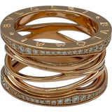 ブルガリ BVLGARI ビーゼロワンレジェンドダイヤリング ピンクゴールド Au750 ジュエリー