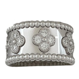 ヴァンクリーフ＆アーペル Van Cleef & Arpels ペルレクローバーリング ミディアム ホワイトゴールド Au750 ダイヤモンド ジュエリー