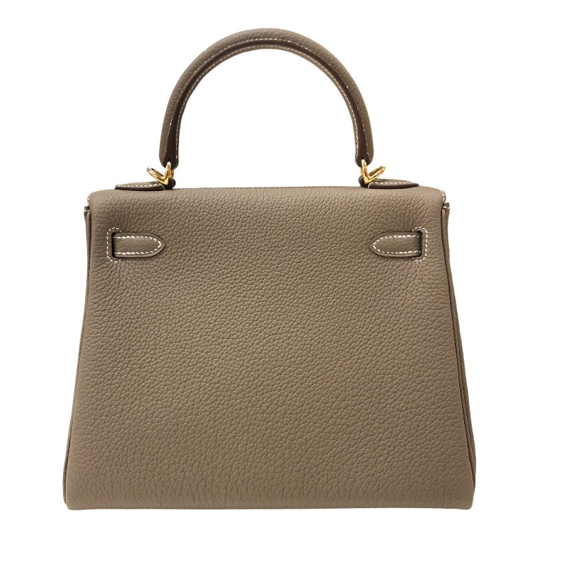 最終‼美品！HERMES バングルケリーカデナ ゴールドベージュ茶系 BOX付き エルメス HERMES ケリー25 内縫い K刻 エトゥープ ゴールド金具 トゴ