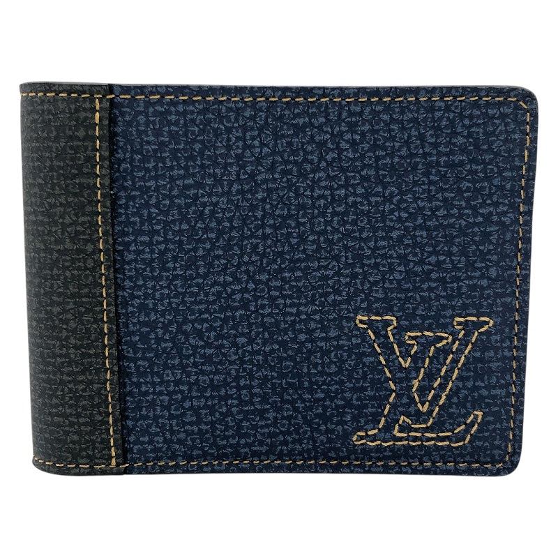 Louis Vuitton ケース・折りたたみ財布 2点セット ルイ・ヴィトン LOUIS VUITTON ミュルティクレ4 M81815 ブルー メンズ