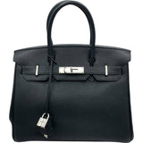 エルメス HERMES バーキン30 □H刻 ブラック SV金具 トゴ レディース ハンドバッグ