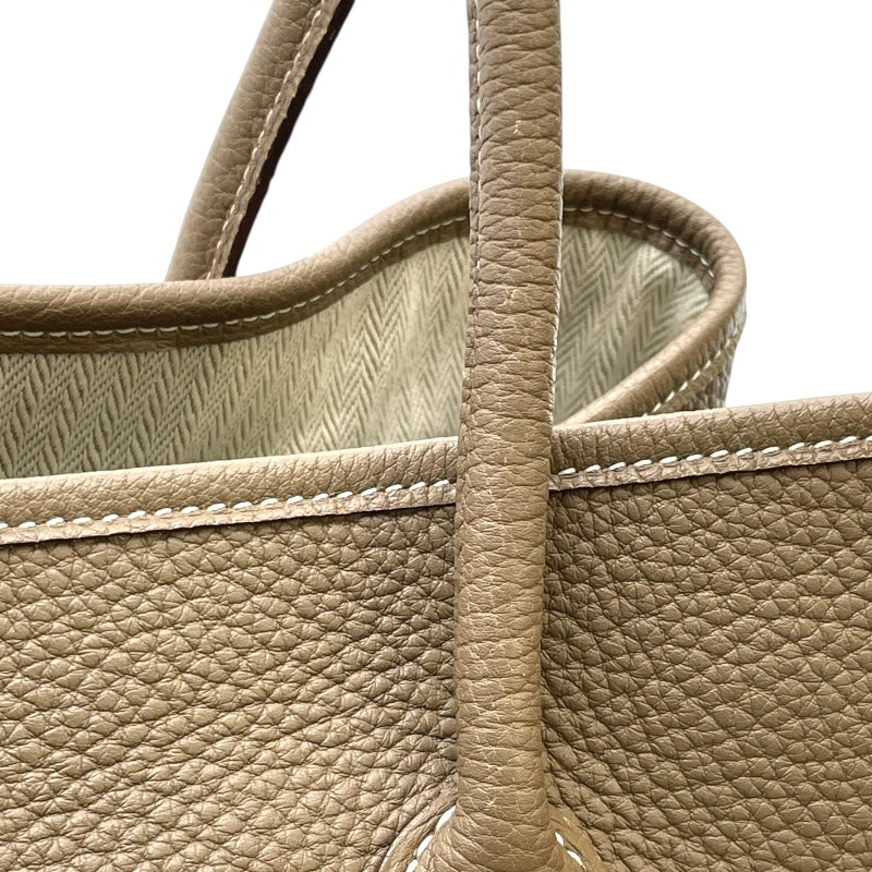 期間限定セールガーデンパーティーエトゥープ レザートートバッグ エルメス HERMES ガーデンパーティPM T刻 エトゥープ SV金具 ネゴンダ