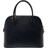 エルメス HERMES ボリード31 ◯Z刻 ブラック SV金具 オーストリッチ レディース ハンドバッグ