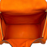エルメス HERMES リンディ30 □O刻 オレンジ ゴールド金具 トリヨン レディース ボストンバッグ