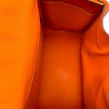 エルメス HERMES リンディ30 □O刻 オレンジ ゴールド金具 トリヨン レディース ボストンバッグ