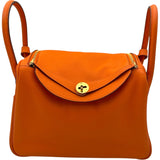 エルメス HERMES リンディ30 □O刻 オレンジ ゴールド金具 トリヨン レディース ボストンバッグ