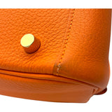 エルメス HERMES リンディ30 □O刻 オレンジ ゴールド金具 トリヨン レディース ボストンバッグ