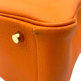エルメス HERMES リンディ30 □O刻 オレンジ ゴールド金具 トリヨン レディース ボストンバッグ