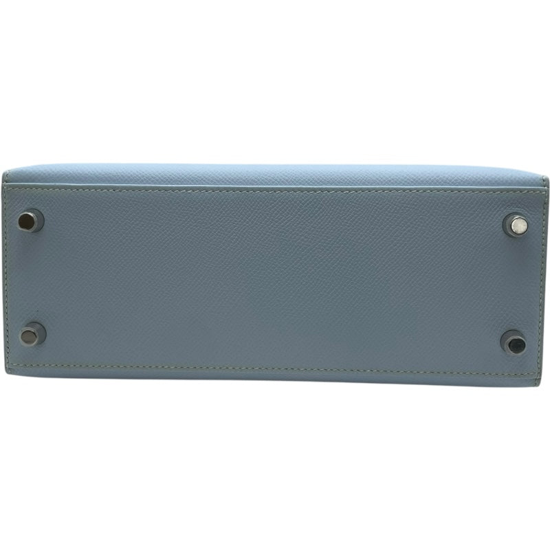 エルメス HERMES ケリー25 外縫い トリコロール Z刻 ブルーブリュム