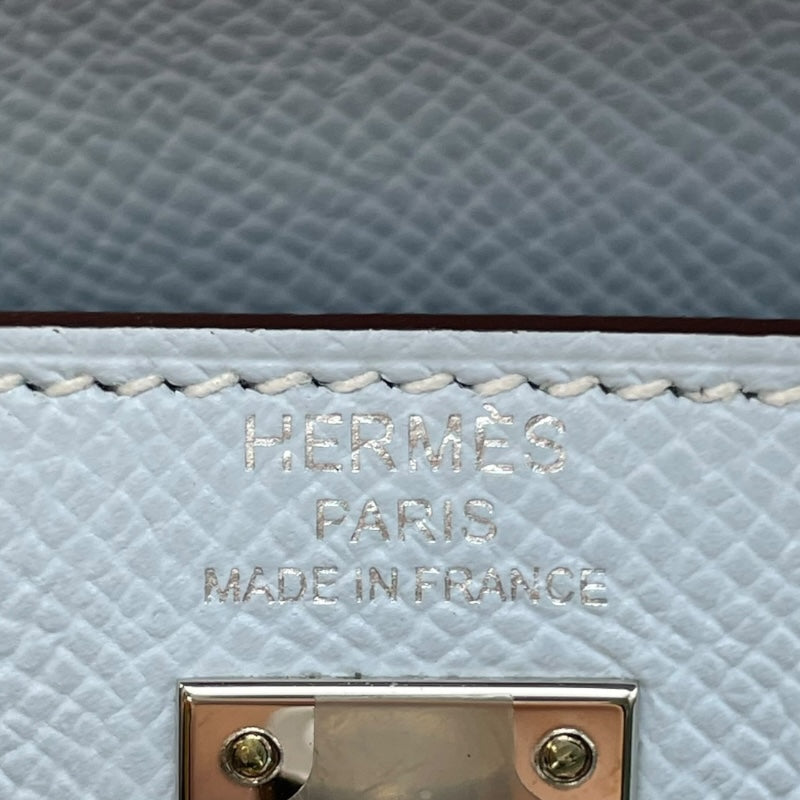 エルメス HERMES ケリー25 外縫い トリコロール Z刻 ブルーブリュム