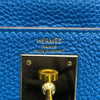 エルメス HERMES ケリー28 内縫い □O刻 ブルーゼリージュ トゴ レディース ショルダーバッグ
