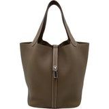 エルメス HERMES ピコタンロックMM Y刻 エトゥープ SV金具 トリヨン レディース ハンドバッグ