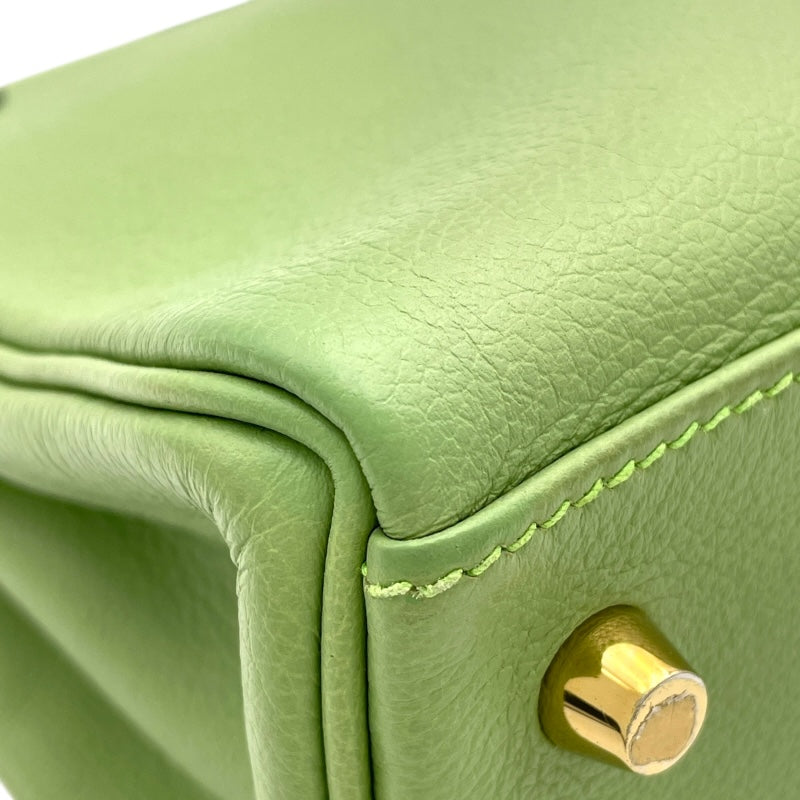 エルメス HERMES ケリー28 内縫い Y刻印　(2020年製) ヴェールクリケット　ゴールド金具 エバーカラー レディース ショルダーバッグ エルメス HERMES ケリー28 内縫い Y刻印 (2020年製) ヴェール