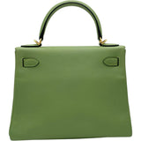 エルメス HERMES ケリー28 内縫い Y刻印　(2020年製) ヴェールクリケット　ゴールド金具 エバーカラー レディース ショルダーバッグ