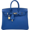 エルメス HERMES バーキン25 U刻 ブルーフランス トゴ レディース ハンドバッグ