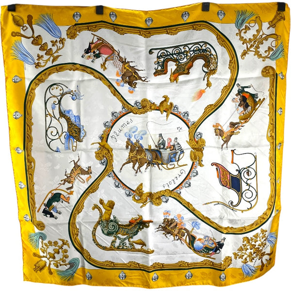 エルメス HERMES カレ90 PLUMES ET GRELOTS シルク レディース