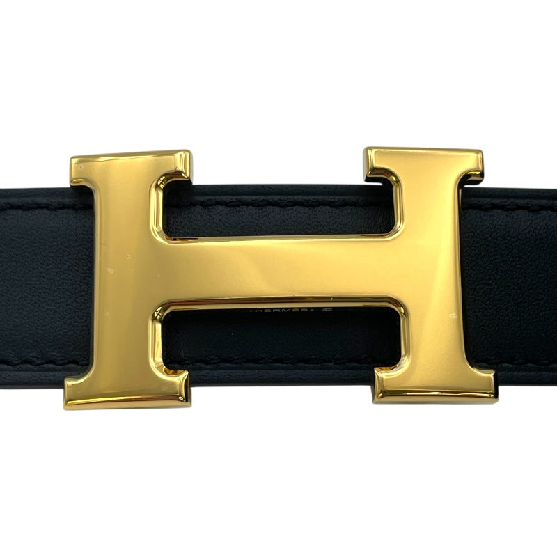 エルメス HERMES コンスタンスHベルト 70 W刻 ブラック・エトゥープ GD