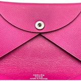 エルメス HERMES カルヴィ D刻 ローズパープル マダム レディース カードケース