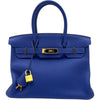 エルメス HERMES バーキン30 □Q刻　(2013年製) ブルーエレクトリック ゴールド金具 トゴ レディース ハンドバッグ