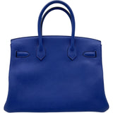 エルメス HERMES バーキン30 □Q刻　(2013年製) ブルーエレクトリック ゴールド金具 トゴ レディース ハンドバッグ
