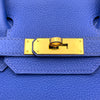 エルメス HERMES バーキン30 □Q刻　(2013年製) ブルーエレクトリック ゴールド金具 トゴ レディース ハンドバッグ