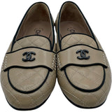 シャネル CHANEL ココマークマトラッセローファー G33861 ベージュ レザー レディース ローファー