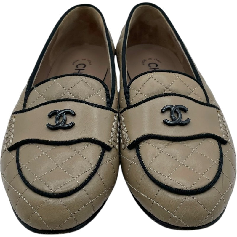 シャネル CHANEL ココマークマトラッセローファー G33861 ベージュ