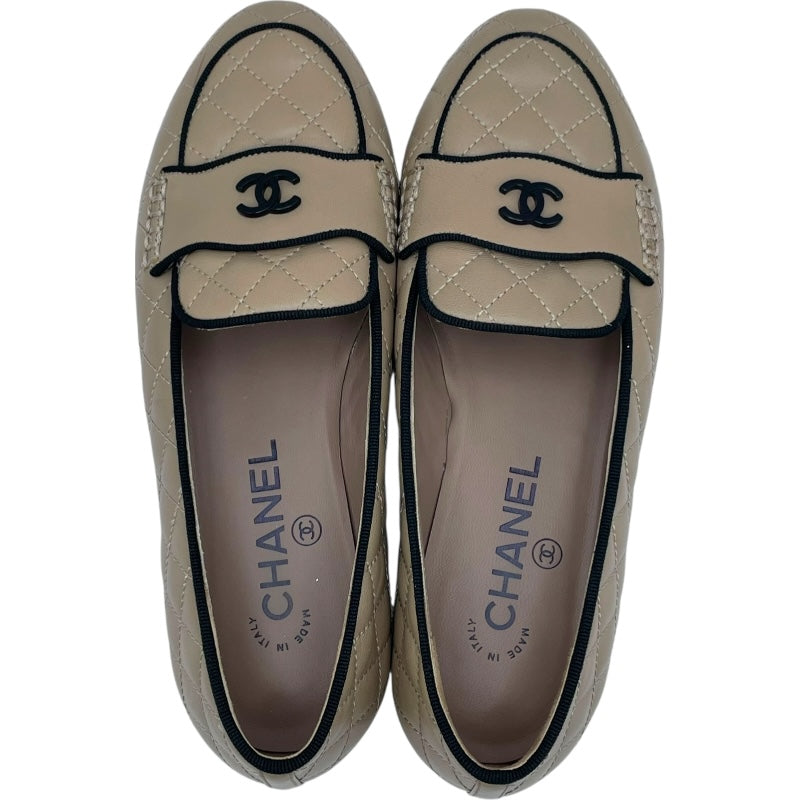 シャネル　CHANEL ローファー　革靴　ココマーク　パール　ベージュ シャネル CHANEL ココマークマトラッセローファー G33861 ベージュ