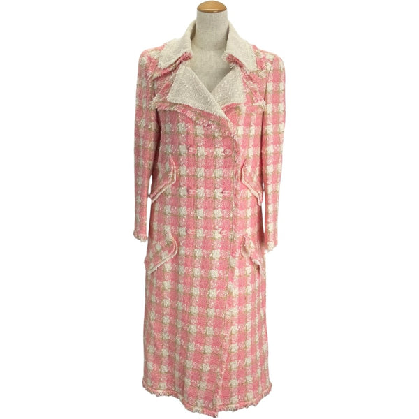 シャネル CHANEL ココマークツイードロングコート P22618 ピンク  