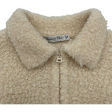 クリスチャン・ディオール Christian Dior BEE刺繍ボアジャケット 154V05AM114 アイボリー ウール レディース その他アウター