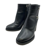 シャネル CHANEL ココマークターンロックショートブーツ G31285 ブラック レザー レディース ブーツ