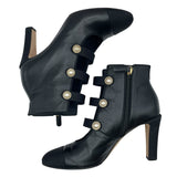 シャネル CHANEL パール装飾ヒールブーツ G32924 ブラック レザー レディース ブーツ