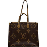 ルイ・ヴィトン LOUIS VUITTON オンザゴーGM M44576 ブラウン モノグラム・ジャイアント・リバース レディース トートバッグ