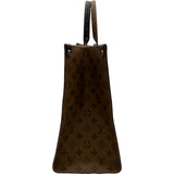 ルイ・ヴィトン LOUIS VUITTON オンザゴーGM M44576 ブラウン モノグラム・ジャイアント・リバース レディース トートバッグ