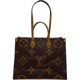 ルイ・ヴィトン LOUIS VUITTON オンザゴーMM M44576 ブラウン モノグラム・ジャイアント・リバース レディース トートバッグ