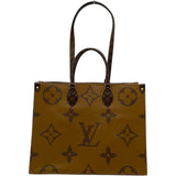 ルイ・ヴィトン LOUIS VUITTON オンザゴーMM M44576 ブラウン モノグラム・ジャイアント・リバース レディース トートバッグ