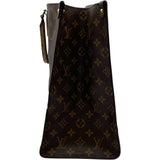 ルイ・ヴィトン LOUIS VUITTON オンザゴーMM M44576 ブラウン モノグラム・ジャイアント・リバース レディース トートバッグ