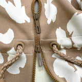 エルメス HERMES JUNGLE LOVE ツイルレーヌ切替ジャケット 2H2816DR ベージュ/アイボリー/蛍光オレンジ シルク レディース その他アウター