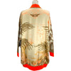 エルメス HERMES JUNGLE LOVE ツイルレーヌ切替ジャケット 2H2816DR ベージュ/アイボリー/蛍光オレンジ シルク レディース その他アウター