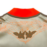 エルメス HERMES JUNGLE LOVE ツイルレーヌ切替ジャケット 2H2816DR ベージュ/アイボリー/蛍光オレンジ シルク レディース その他アウター