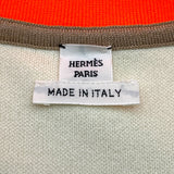 エルメス HERMES JUNGLE LOVE ツイルレーヌ切替ジャケット 2H2816DR ベージュ/アイボリー/蛍光オレンジ シルク レディース その他アウター